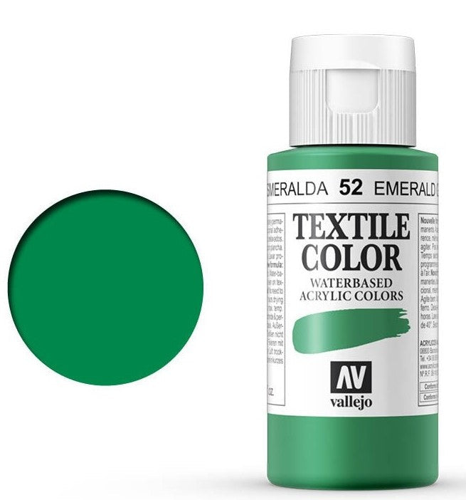 VALLEJO TEXTILE COLOR 52: 60 ML. EMERALD GREEN - Al Masam Stationery LLC