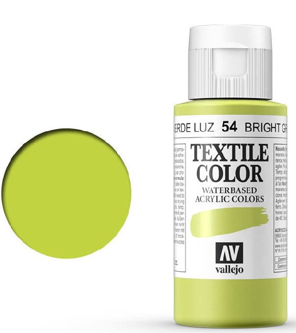 VALLEJO TEXTILE COLOR 54: 60 ML. BRIGHT GREEN - Al Masam Stationery LLC