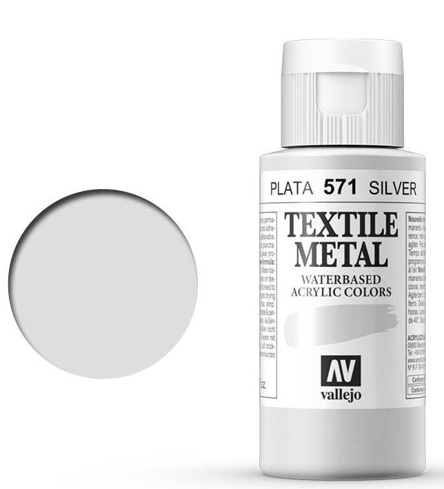 VALLEJO TEXTILE COLOR 571: 60 ML. SILVER - Al Masam Stationery LLC