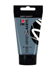Marabu Artist Acryl, 082 Silver, 75 Ml - Al Masam Stationery LLC