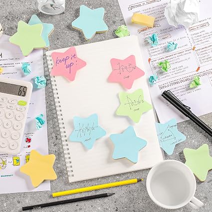 Star Sticky Notes 5x5cm – 200 Sheets