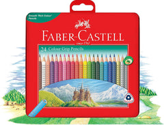 FABER-CASTELL COLOUR GRIP 24LONG IN TIN CASE - Al Masam Stationery LLC