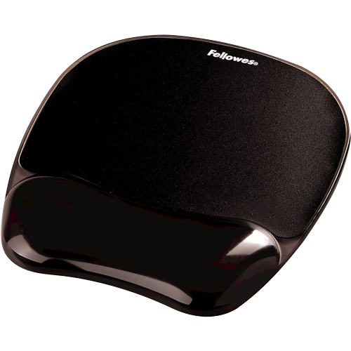 Fellowes Crystals Mousepad Wrist Support - Black - ( New Model) - FEL 9112101 - Al Masam Stationery LLC