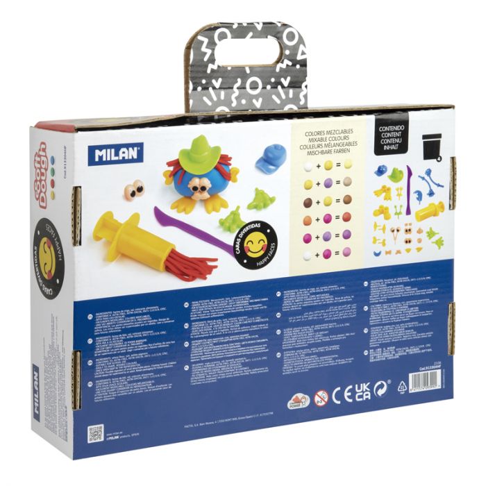 Kit 4 cans 116 g  Soft Dough with tools 'Funny faces' - Al Masam Stationery LLC