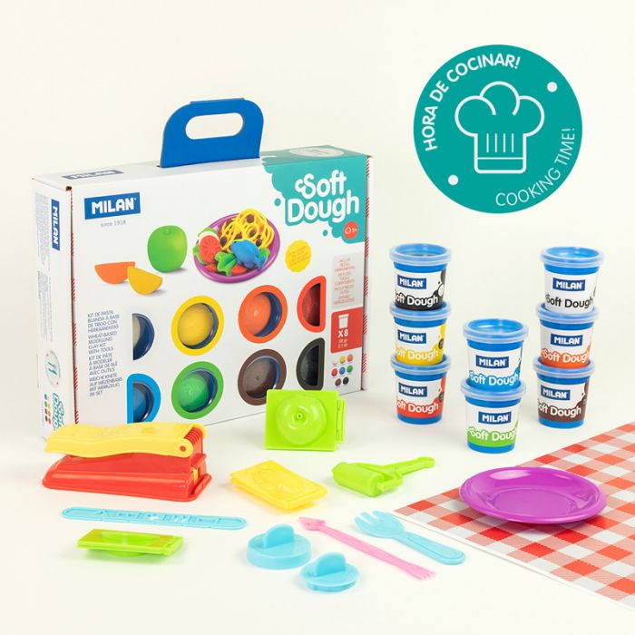 Kit 8 cans 59 g Soft Dough with tools 'Cooking time' - Al Masam Stationery LLC