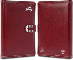 FIS Maroon A5 Leather Lock 2026 AE Diary - FSDI86AE26D06