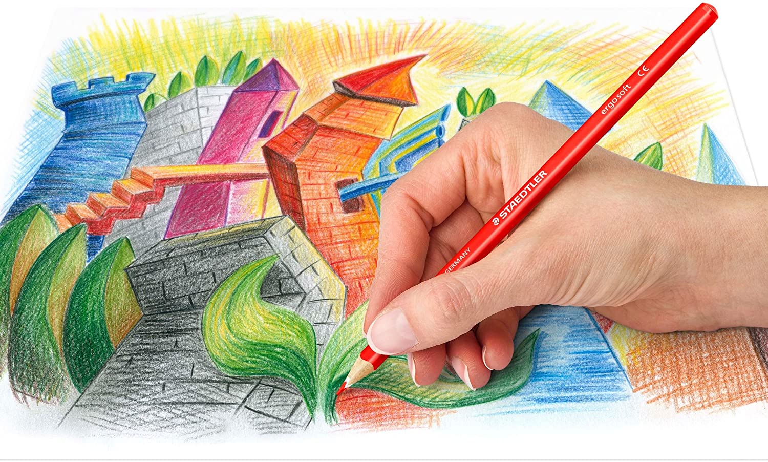 Staedtler 157-M24JB Ergosoft Color Pencil Metal Box Of 24 Color - Al Masam Stationery LLC