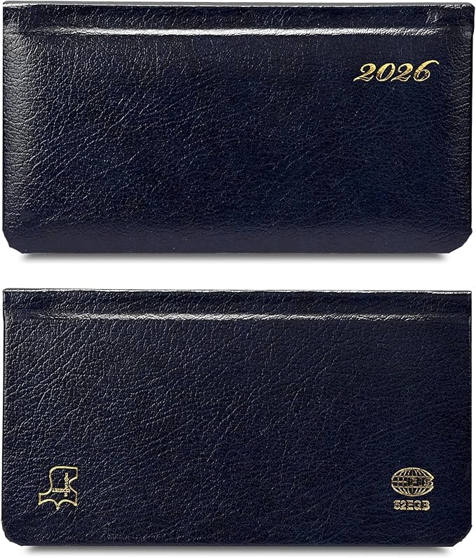 FIS Blue Slim Leather Gold 2026 Weekly Diary - FSDI52EGB26BL - Al Masam Stationery LLC