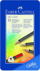 FABER-CASTELL Art Grip Aquarelle Studio Qulaity Color Pencils Tin of 12 colors - Al Masam Stationery LLC