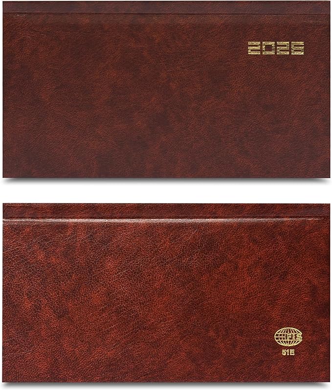 FIS Brown Slim Vinyl 2026 Weekly Diary - FSDI51E26BR - Al Masam Stationery LLC