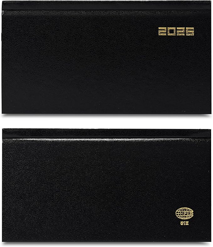 FIS Black Slim Vinyl 2026 Weekly Diary - FSDI51E26BK - Al Masam Stationery LLC