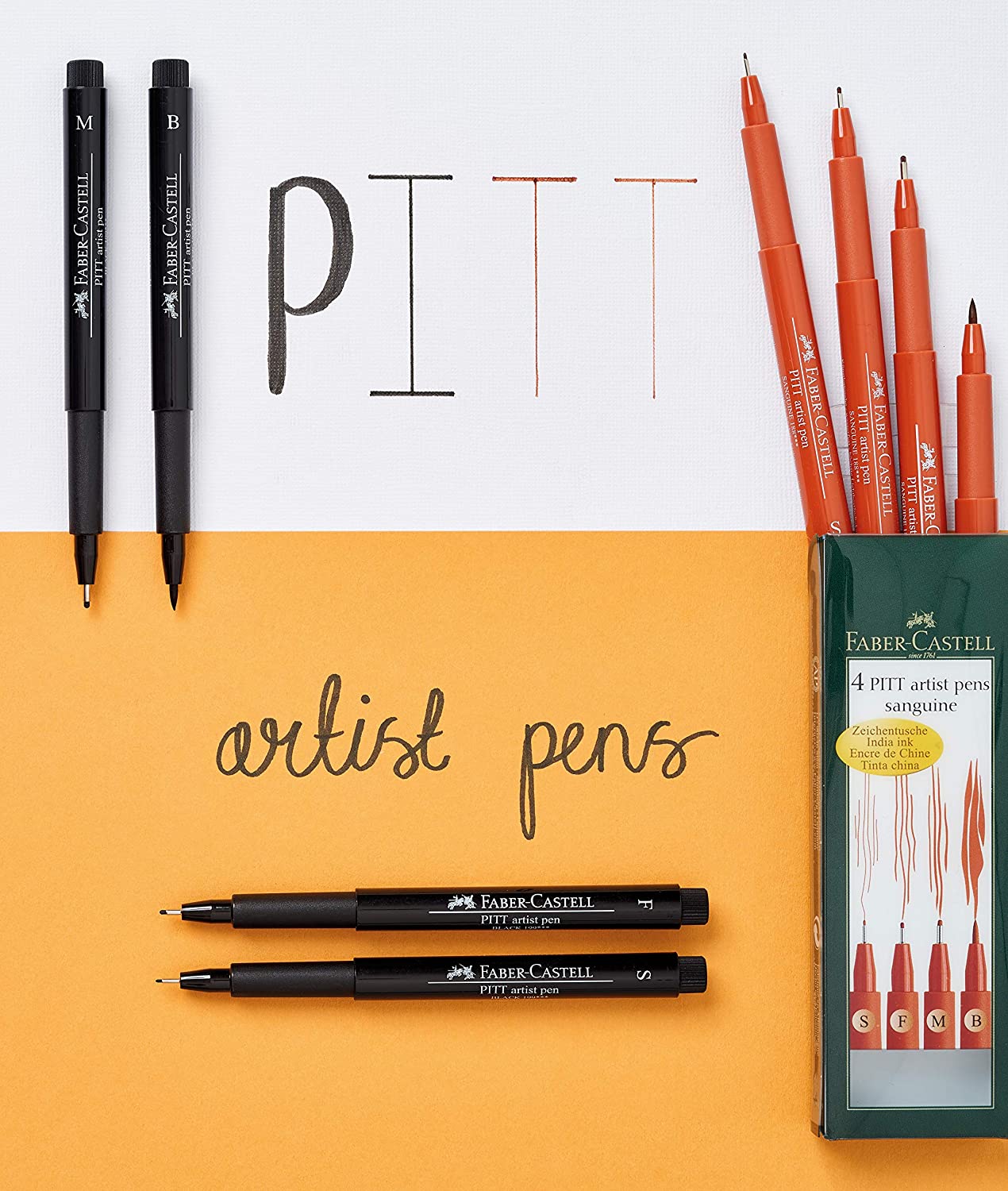 FABER-CASTELL PITT Artist Pen Sanguine Asst Line Widths - Al Masam Stationery LLC