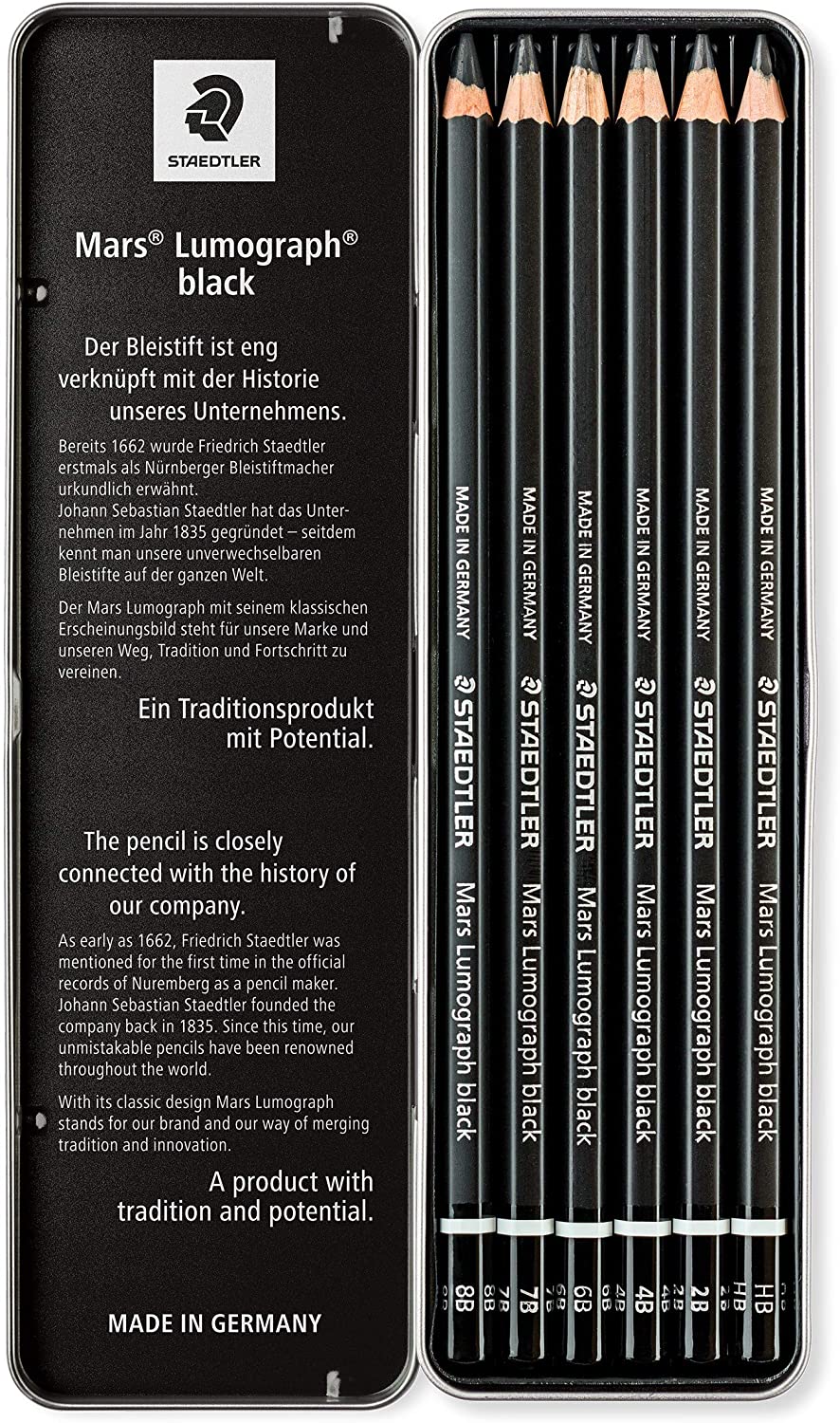 Staedtler 100B-G06 Mars Lumograph Pencil Black - Al Masam Stationery LLC