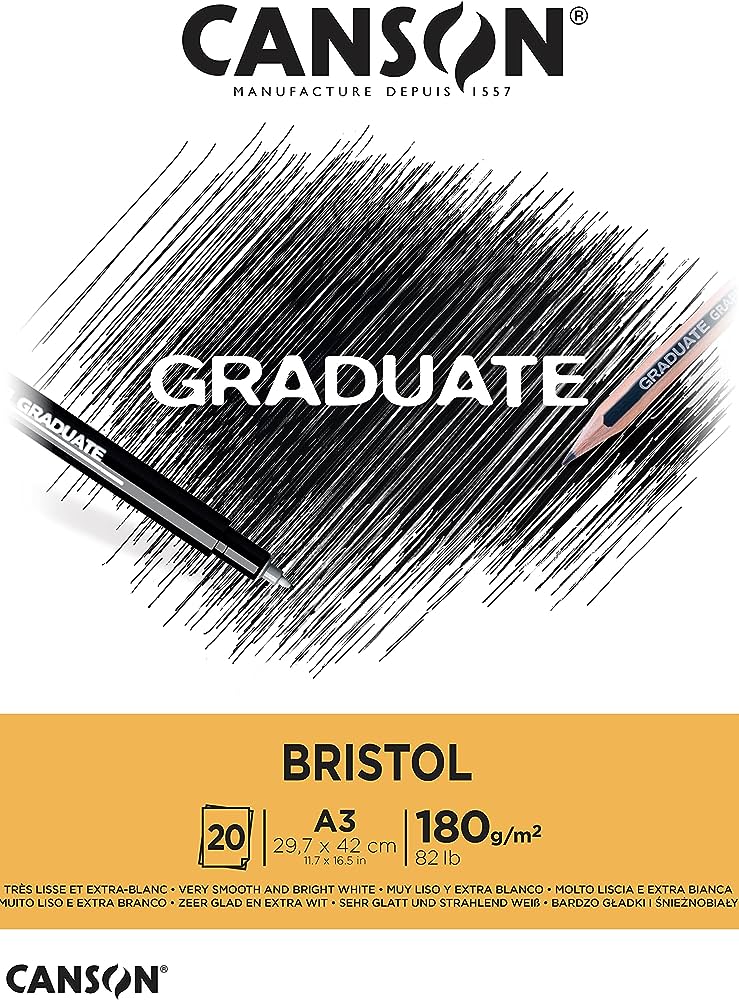 Canson Graduate Bristol Pad A3 180gsm 20 Sheet - Al Masam Stationery LLC