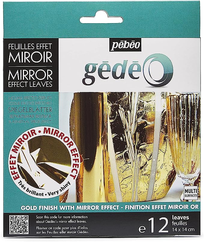 PEBEO 6GOLD MIRROR EFFECT LEAVES 12S - Al Masam Stationery LLC