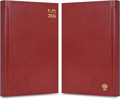 FIS Maroon A5 Vinyl 2026 Daily Diary - FSDI18AE26MR