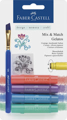 FABER-CASTELL Water soluble crayons Gelatos Metallic blister+1brush+1stamp - Al Masam Stationery LLC