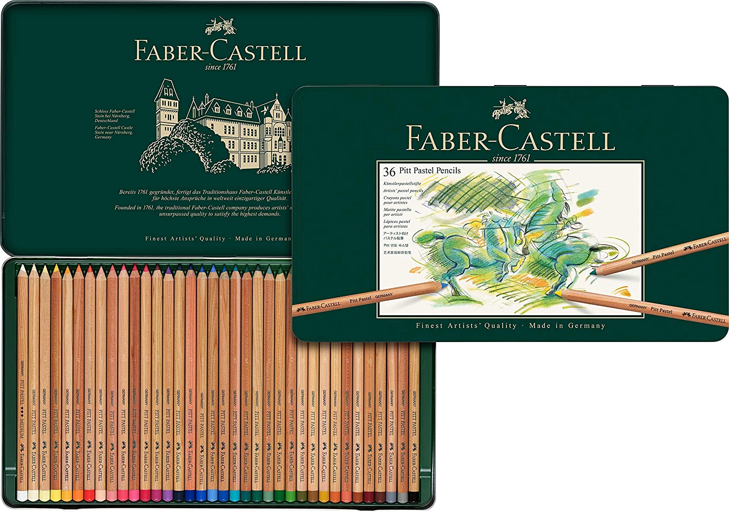 FABER-CASTELL PITT Pastel Pencils - (Tin of 36) - Al Masam Stationery LLC