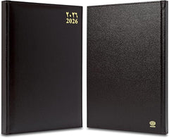 FIS Chocolate A4 Vinyl Gold Edge Arabic-English 2026 Diary - FSDI43AEG26CH - Al Masam Stationery LLC