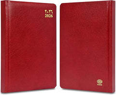 FIS Maroon A5 Gold-Edge Vinyl 2026 Daily Diary - FSDI23AEG26MR