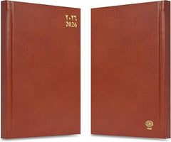 FIS Brown A5 Vinyl 2026 Daily Diary - FSDI18AE26BR - Al Masam Stationery LLC