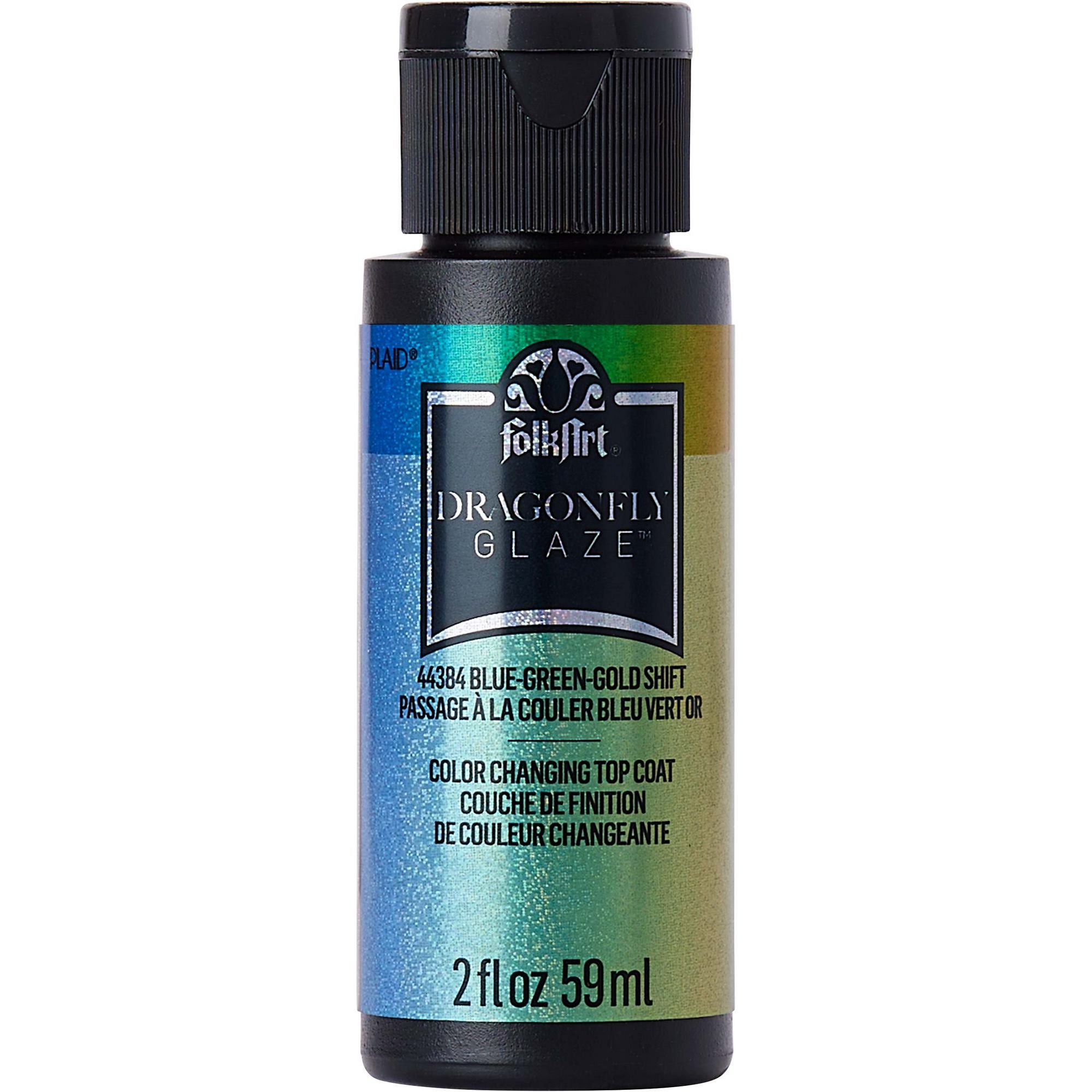 Folk Art Dragonfly Glaze Multisurface Paint - Blue-Green-Gold - 2Oz - MSP 44384 - Al Masam Stationery LLC Main image