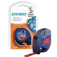 DYMO TP 12MMX4M LT PLASTIC RED - Al Masam Stationery LLC