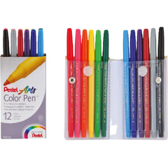 Pentel S360 Color Pens Fibre Tip - (Pack of 12) - Al Masam Stationery LLC