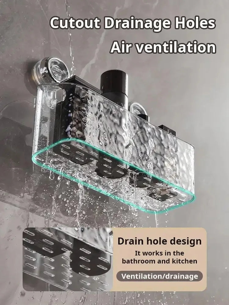 ELMAS Wall-Mounted Corner Bathroom Shelf with Suction Cup - Al Masam Stationery LLC