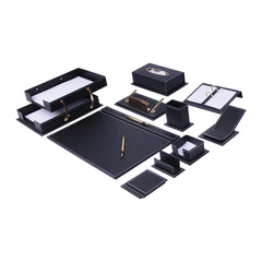 ELMAS 14-Piece Leather Desk Set & Organizer for Office Style