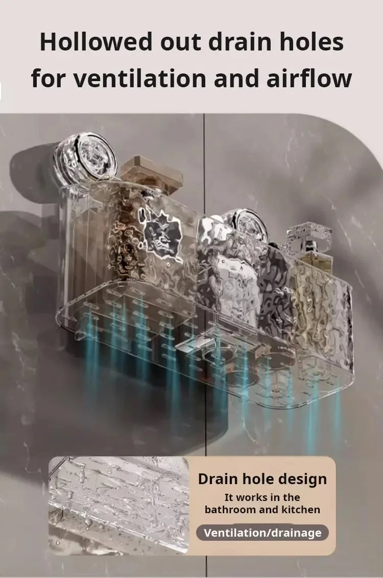 ELMAS Wall-Mounted Corner Bathroom Shelf with Suction Cup - Al Masam Stationery LLC