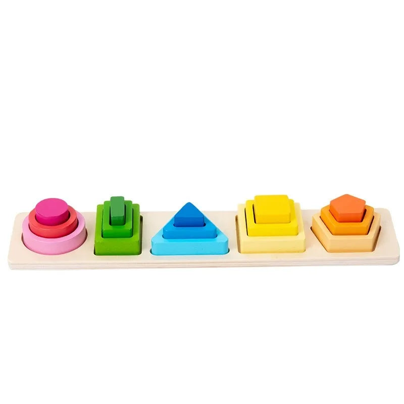 ELMAS 5 Sets Geometric Shape Sorting Stacking Toys - Al Masam Stationery LLC