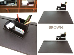 ELMAS Elegant 2-Piece Leather Desk Organizer Set