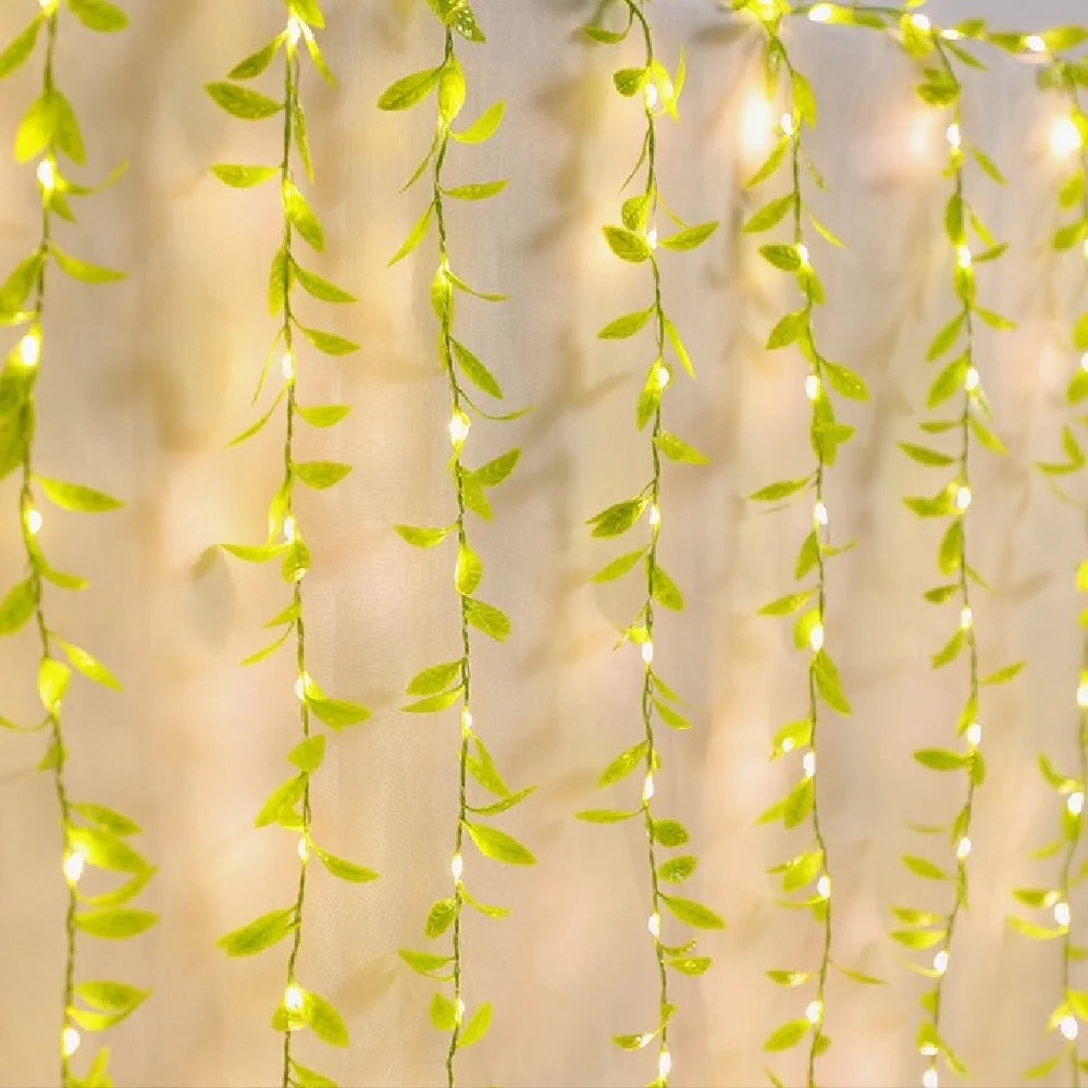 ELMAS 3m 100LED Willow Leaf Vine Lamp USB-Powered - Al Masam Stationery LLC