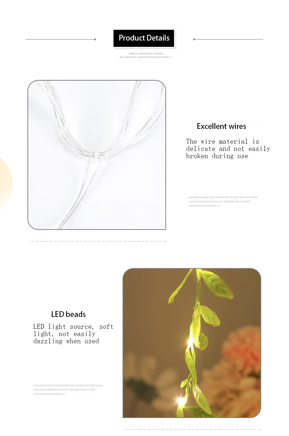ELMAS 3m 100LED Willow Leaf Vine Lamp USB-Powered - Al Masam Stationery LLC