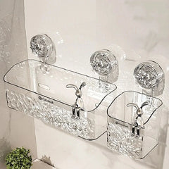 ELMAS Wall-Mounted Corner Bathroom Shelf with Suction Cup - Al Masam Stationery LLC