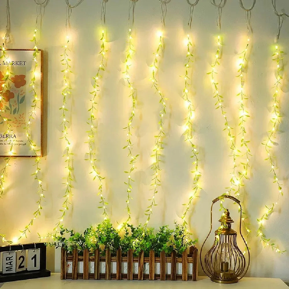 ELMAS 3m 100LED Willow Leaf Vine Lamp USB-Powered - Al Masam Stationery LLC