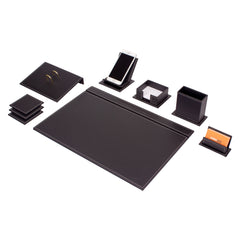 ELMAS Luxury 9-Piece Leather Desk Organizer Set