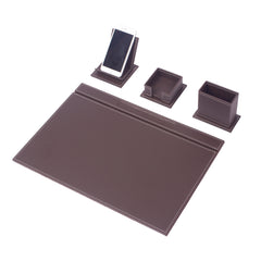 ELMAS Premium Leather Desk Organizer Set - 4 Piece Essentials