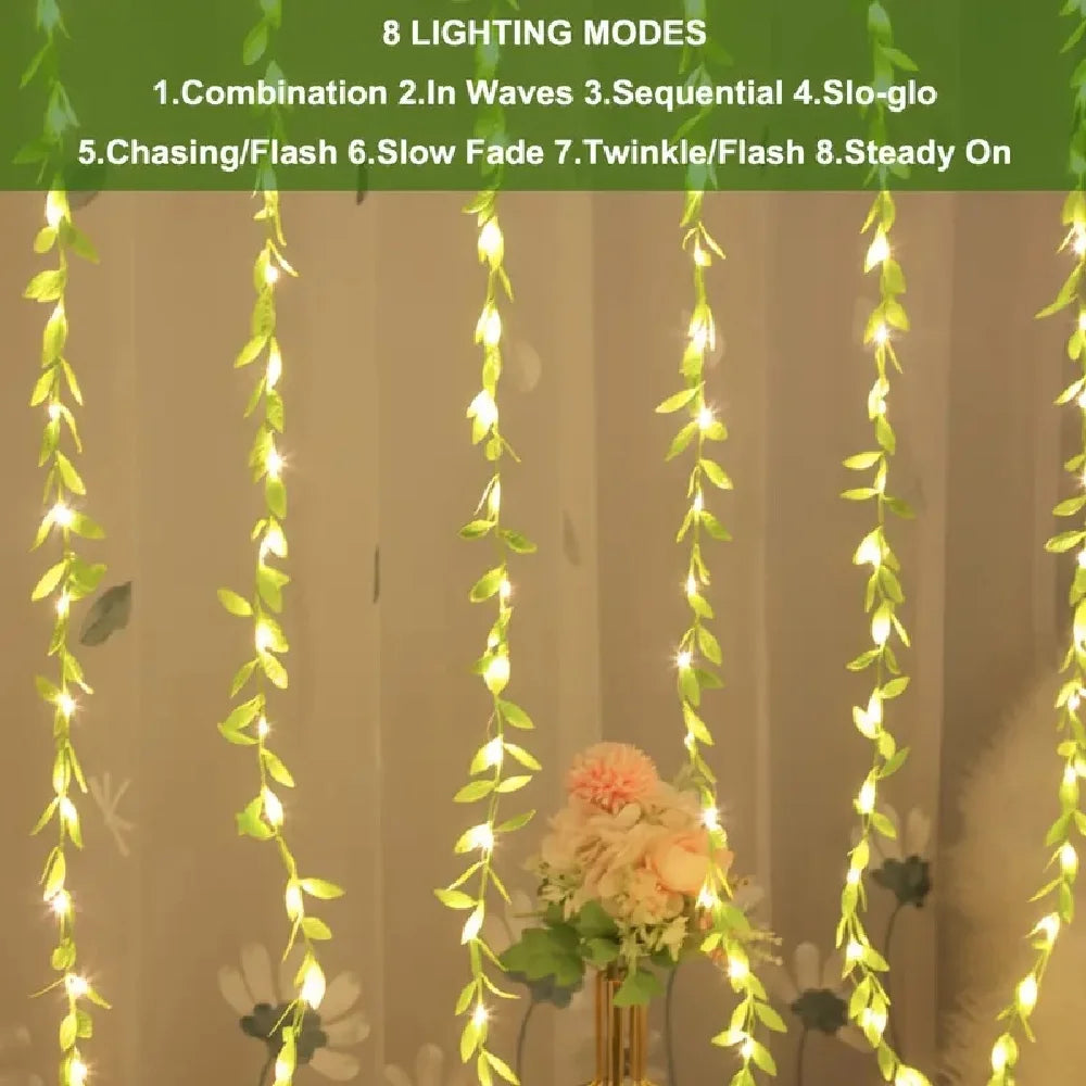 ELMAS 3m 100LED Willow Leaf Vine Lamp USB-Powered - Al Masam Stationery LLC