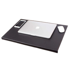 ELMAS Premium Leather Desk Mat with Edge Guard - Large & Durable