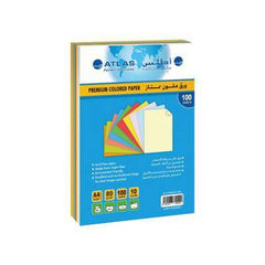 Atlas A4 Size Premium Colored Papers Multicolor 80gm - Al Masam Stationery LLC