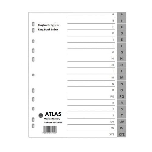 Atlas A-Z Plastic Divider A4 - Al Masam Stationery LLC