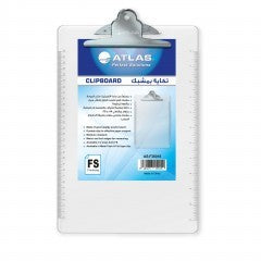 Atlas Clip Board F/S Push type Clear - Al Masam Stationery LLC