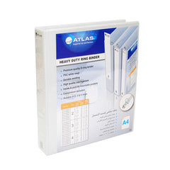 Atlas PVC 2 Ring A4 76mm With Pocket White - Al Masam Stationery LLC