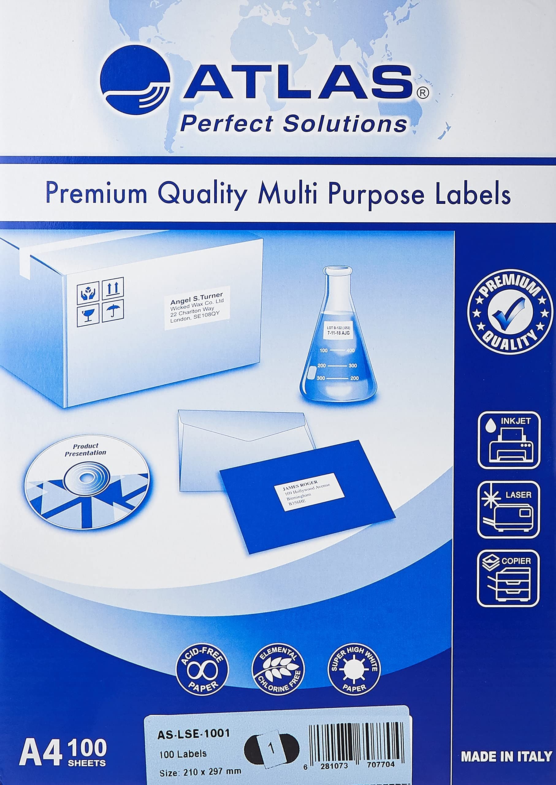 Atlas CD Labels 105x48 - Al Masam Stationery LLC Main image