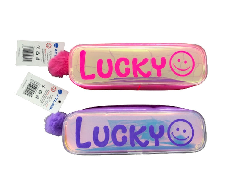 Atlas Pencil Case Lucky People Purple-Pink - Al Masam Stationery LLC