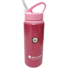 Atlas Water Bottle Sipper Aluminium 0.6 Liter Pink - Al Masam Stationery LLC