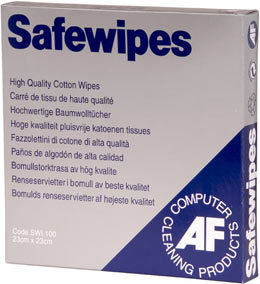 AF Safewipes SWI400 – 400 Pure Cotton Cleaning Cloths, 100 × 100 mm