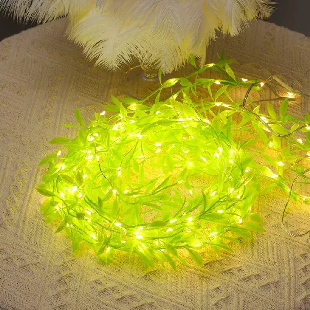 ELMAS 3m 100LED Willow Leaf Vine Lamp USB-Powered - Al Masam Stationery LLC